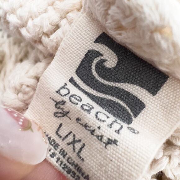 Boho Hand Crochet Halter Tassel Cropped Top Large Cream Boho Western Festival - Picture 4 of 5